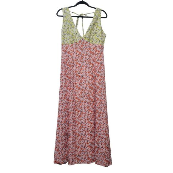 V-Neck Sleeveless Floral Print Maxi Dress, Medium - Picture 5 of 11